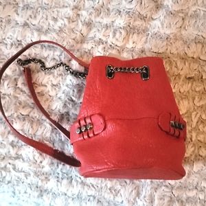Red mini bucket purse